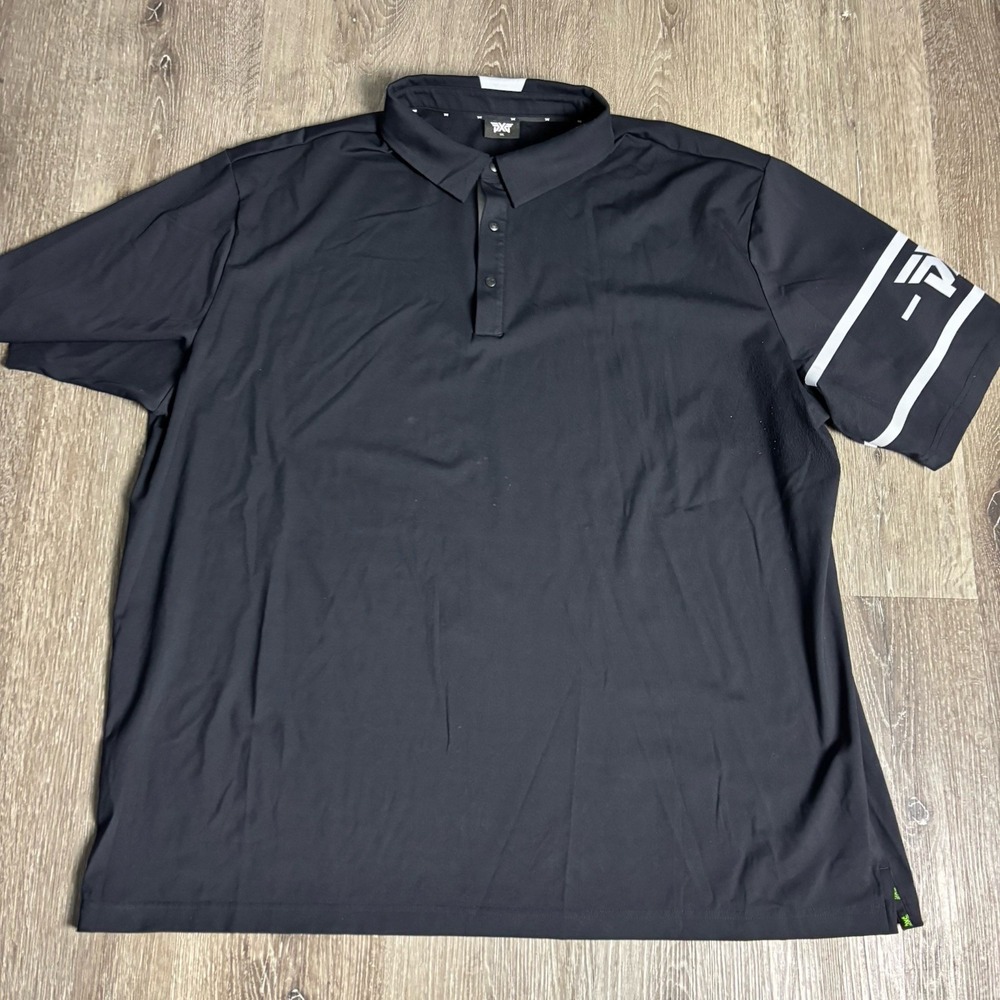 PXG Parsons‎ Xtreme Golf Men's 3XL Comfort Fit Racer Polo Black Shirt